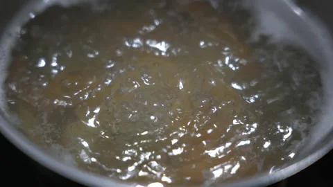 Slow motion close up boiling pasta water. Stock Footage 339805928