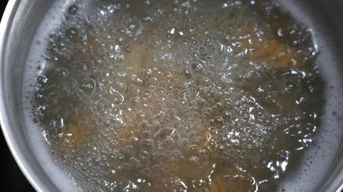 Slow motion close up boiling pasta water. Stock Footage 339805946