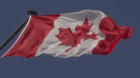 Slow Motion Close Up Canadian Flag Stock Footage 24896758