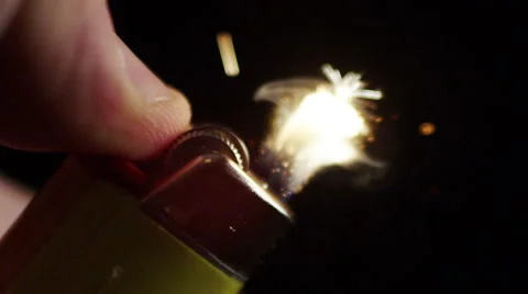 Slow Motion Close Up on Cigarette Lighter Stock Footage 45577808