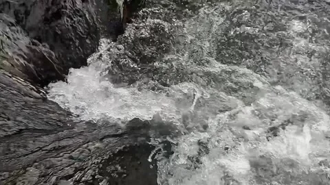 Slow motion Close-up of crystal clear fresh water flowing on rocks Stock Footage 201366930