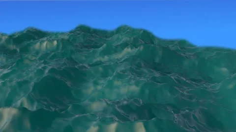 Slow motion close up of disturbed blue ocean water surface Stock Footage 166157730