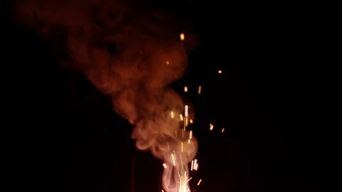 Slow motion close up of fireworks and sparklers Stock Footage 107986270
