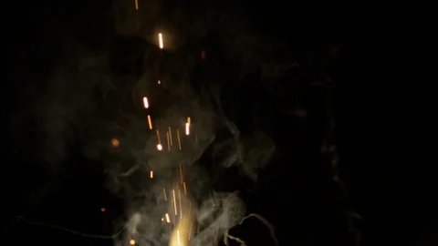 Slow motion close up of fireworks and sparklers Stock Footage 107987451
