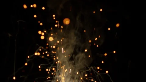 Slow motion close up of fireworks and sparklers Stock Footage 107987856