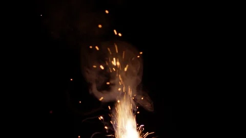 Slow motion close up of fireworks and sparklers Stock Footage 107987982
