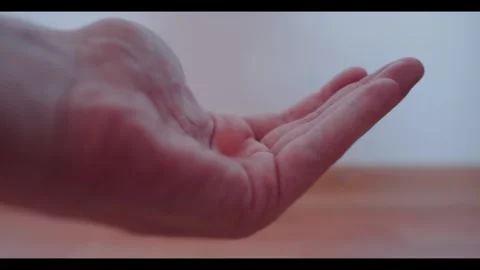 Slow Motion Close Up of Hand Catching Pills Dropping Stock Footage 341575088