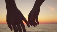 Slow Motion, Close Up: Loving Boy Holding Hands With Girl Interlocking Fingers Stock Footage
