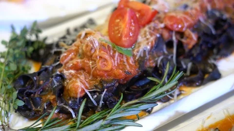 Slow motion close up meal Stock Footage 122257616