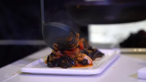 Slow motion close up meal Stock Footage 122257655