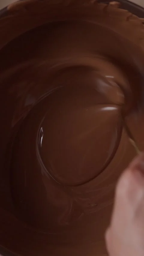Slow motion close-up of melted chocolate Stock Footage 332084605