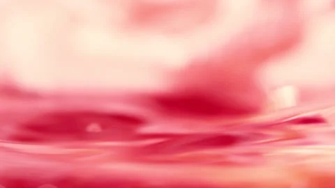 Slow motion close-up pink water drop splashing on blurred rose flower background Stock Footage 199371013