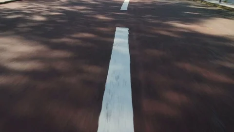 Slow motion of Close up Red road Stock Footage 80682722