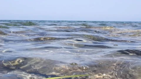 Slow motion close up of sea waves Stock Footage 139411153