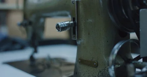 Slow motion close up shot of shoe making and devices. Stock Footage 71914792