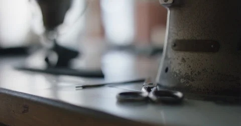 Slow motion close up shot of shoe making and devices. Stock Footage 71915225