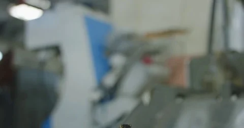 Slow motion close up shot of shoe making and devices. Stock Footage 71915822