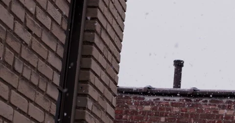 Slow motion close up of snowflakes on a cloudy day. Stock Footage 149498925