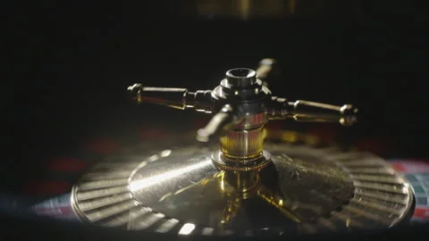 Slow motion close-up spinning roulette wheel Stock Footage 335700063