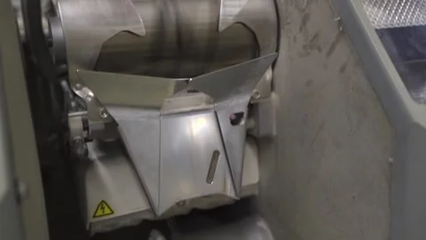 Slow motion close up of a thread in a spinning mill machine Stock Footage 257762569