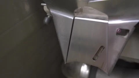 Slow motion close up of a thread in a spinning mill machine Stock Footage 257762570