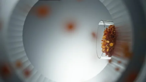 Slow motion close-up video of pouring lentil groats into a bowl. Stock Footage 221654637