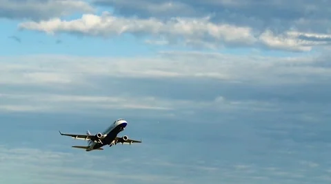 Slow motion close up view of airplane in flight Stock Footage 56697817