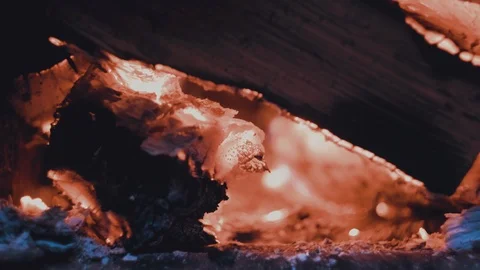 Slow motion , Close up view of glowing flying fire flame Stock Footage 124225633