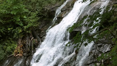 Slow motion close up of waterfall in the Blue Ridge Mountains Stock Footage 140807580