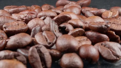 Slow motion closeup coffee beans. 動画素材 139477339