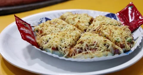 Slow motion Closeup Panning shot of a freshly baked hot cheesy Pizza Stock Footage 169833171