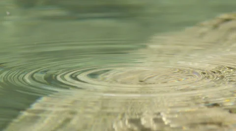 SLOW MOTION CLOSEUP: Water drop falling into the mountain lake Stock Footage 55446199