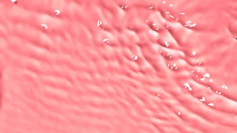 Slow motion closeup water surface texture splash and ripples on pink background Stock Footage 170870939