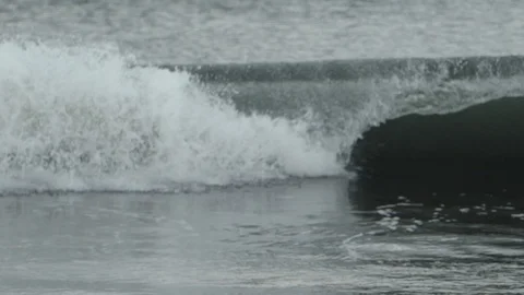 Slow motion closeup of waves crashing Scotland @ 150fps Video stock 87661053