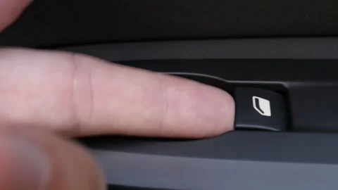 Slow motion closing car window with button Stock Footage 90808585