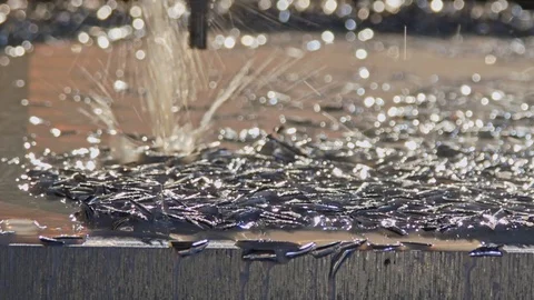 Slow motion of CNC mill manufacturing an advanced metal part Stock Footage 98744417