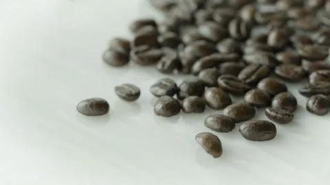 Slow Motion Coffee Bean Mound Pour Video stock 71267482