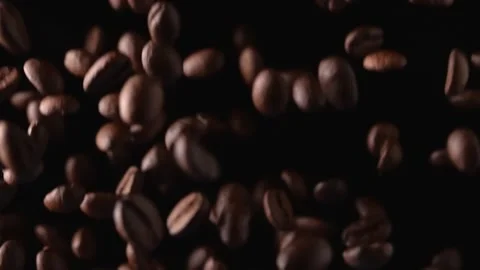 Slow motion of coffee beans Stock Footage 157991133