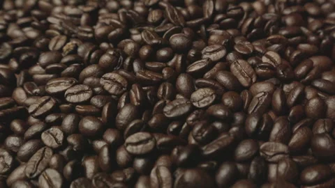 Slow motion coffee beans Stock Footage 176054407