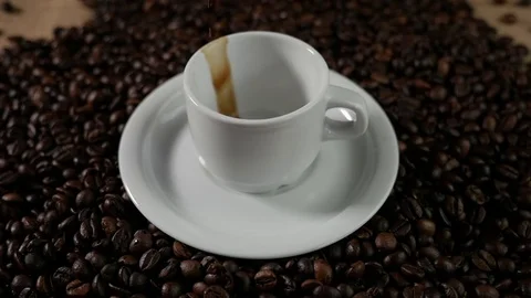 Slow Motion coffee pour. Stock Footage 84708151