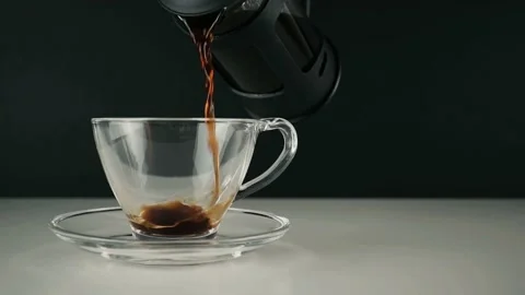 Slow motion coffee pour Stock Footage 205143160