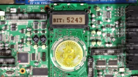 Slow Motion Coin Belonging to Currency Located on Chip Stock Footage