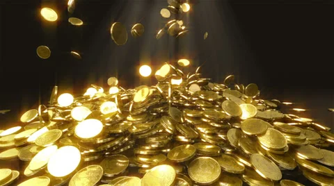 Slow motion coins falling Stock Footage 38433430