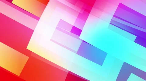 Slow motion of colourful shapes, background glassy and transparent shapes Stock Footage