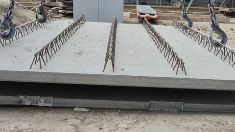 Slow Motion of Concrete Slab Beginning to Lift on Chains Stock-Footage 334456196
