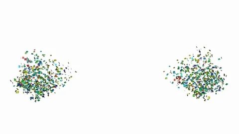 Slow motion of confetti explosion, confetti blowing multicolored for holiday Stock Footage 121517689