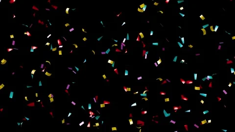 Slow Motion Confetti Rain Falling Down Animation 4k. Colorful Confetti Falling. 库存影片 336503006