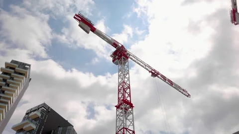 Slow Motion of Construction Crane In Motion Stock Footage 175817668