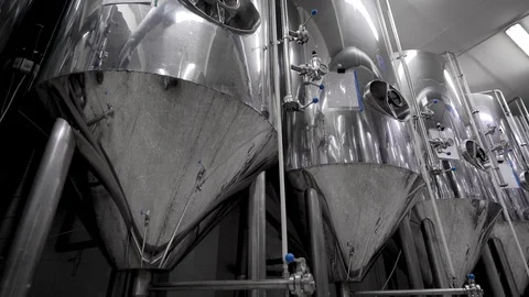Slow Motion of Containers in a Brewery Stock Footage 106492627