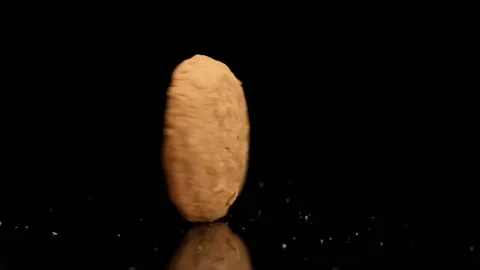 Slow motion of cookie spinning Stock Footage 160069368
